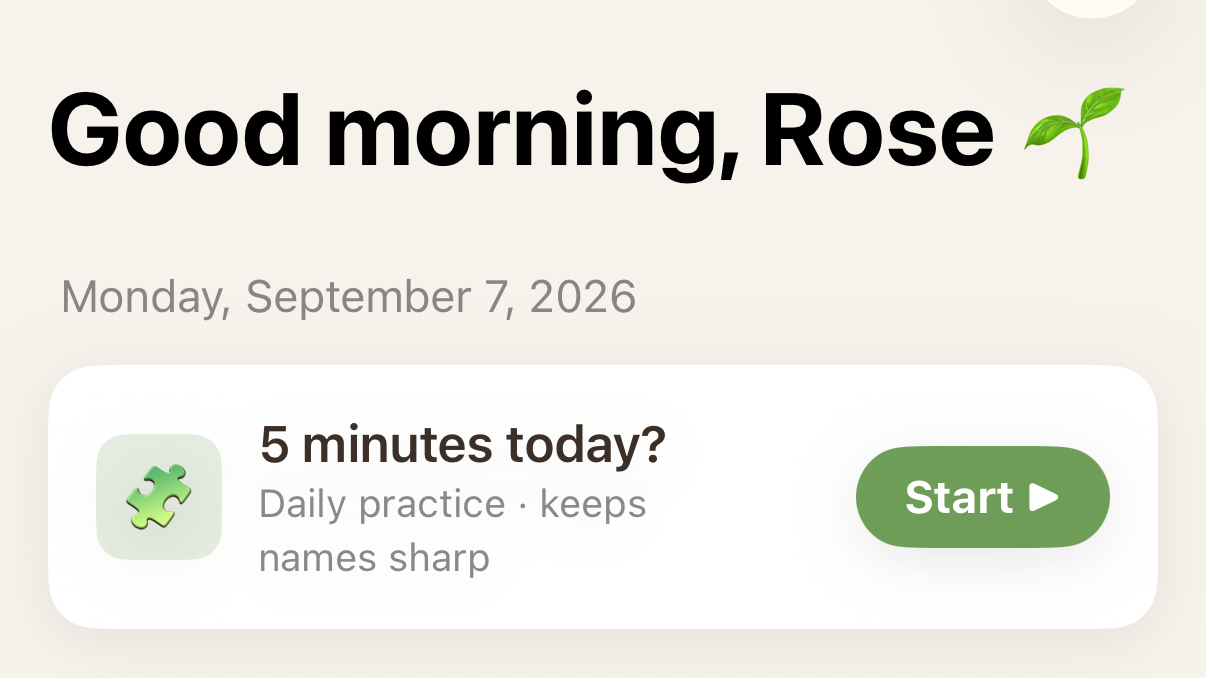 Anchor on iPhone: the Today screen with a daily practice prompt and the day's reminders